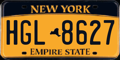 NY license plate HGL8627