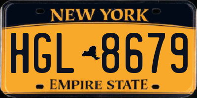 NY license plate HGL8679