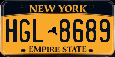 NY license plate HGL8689