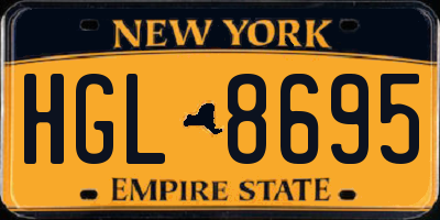 NY license plate HGL8695