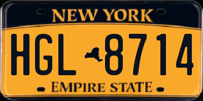 NY license plate HGL8714