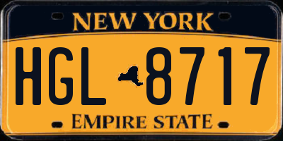 NY license plate HGL8717