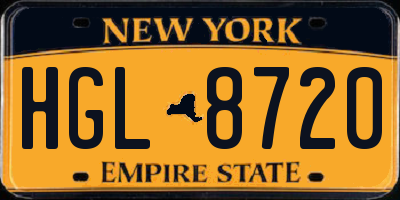 NY license plate HGL8720