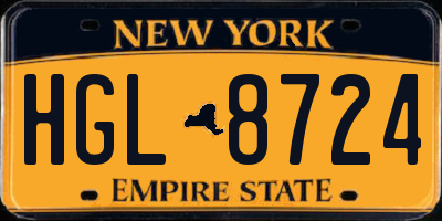 NY license plate HGL8724