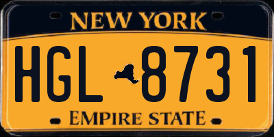 NY license plate HGL8731