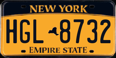 NY license plate HGL8732