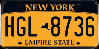 NY license plate HGL8736