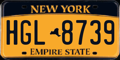 NY license plate HGL8739