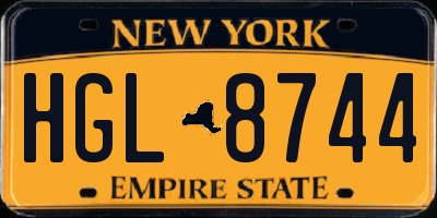 NY license plate HGL8744