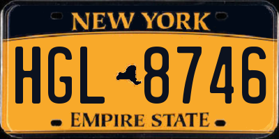 NY license plate HGL8746