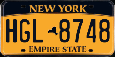 NY license plate HGL8748