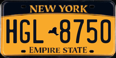 NY license plate HGL8750