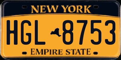 NY license plate HGL8753