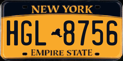 NY license plate HGL8756