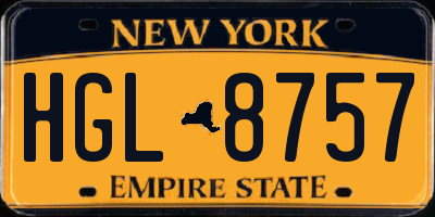 NY license plate HGL8757