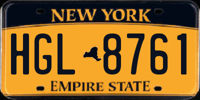 NY license plate HGL8761