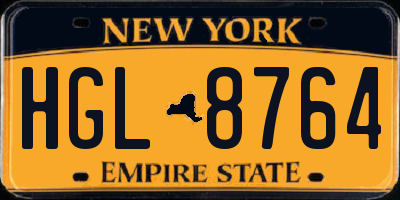 NY license plate HGL8764