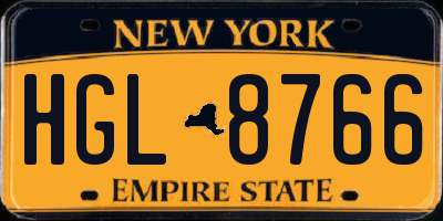 NY license plate HGL8766