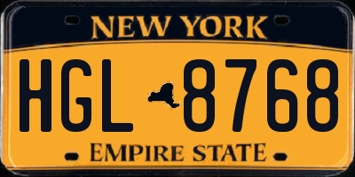 NY license plate HGL8768