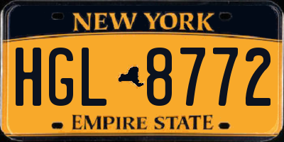 NY license plate HGL8772