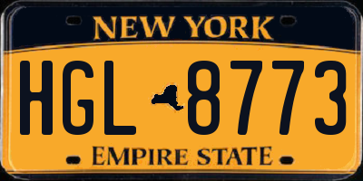 NY license plate HGL8773