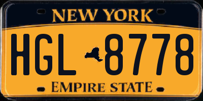 NY license plate HGL8778