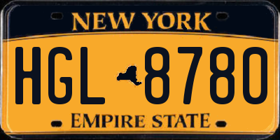 NY license plate HGL8780