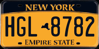 NY license plate HGL8782