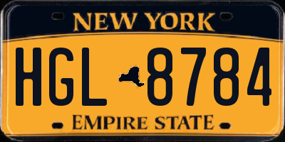 NY license plate HGL8784