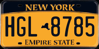 NY license plate HGL8785