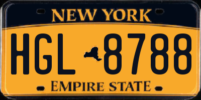 NY license plate HGL8788