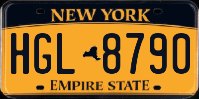 NY license plate HGL8790