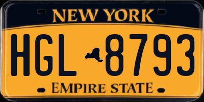 NY license plate HGL8793