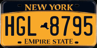 NY license plate HGL8795
