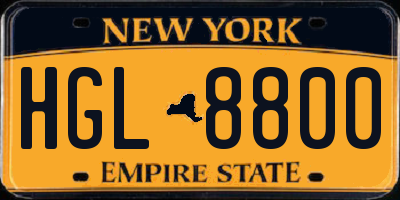 NY license plate HGL8800