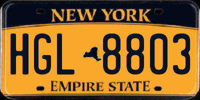 NY license plate HGL8803