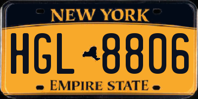 NY license plate HGL8806