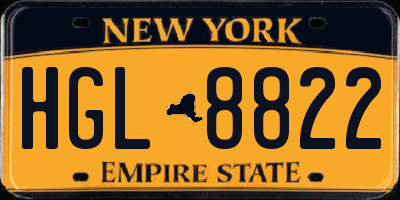 NY license plate HGL8822