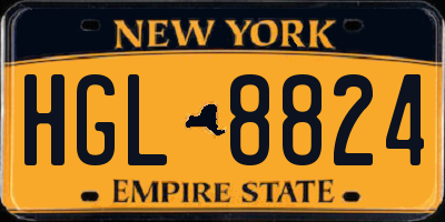 NY license plate HGL8824