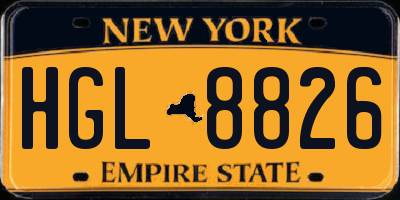 NY license plate HGL8826