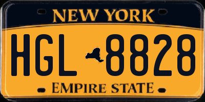 NY license plate HGL8828