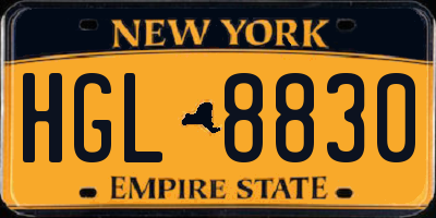 NY license plate HGL8830