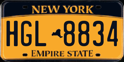 NY license plate HGL8834