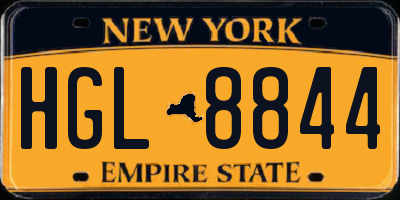 NY license plate HGL8844