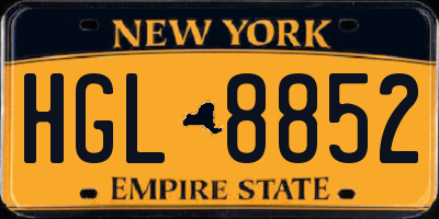 NY license plate HGL8852