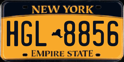 NY license plate HGL8856