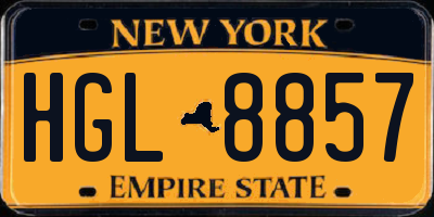 NY license plate HGL8857