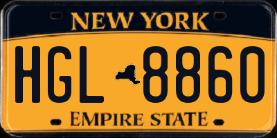 NY license plate HGL8860