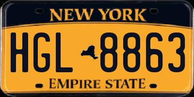 NY license plate HGL8863