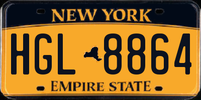 NY license plate HGL8864